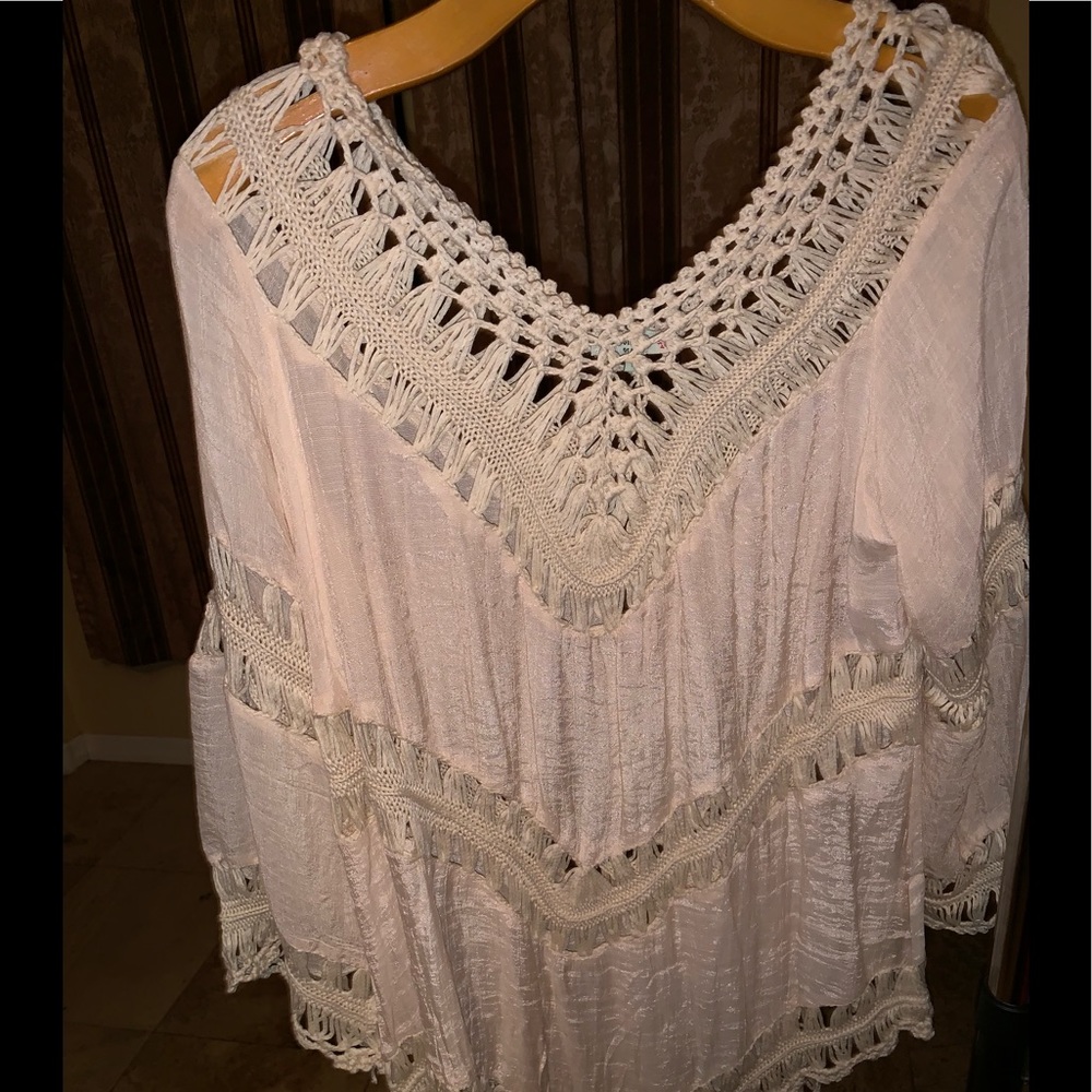 Afghan style shirt with crotchet inserts